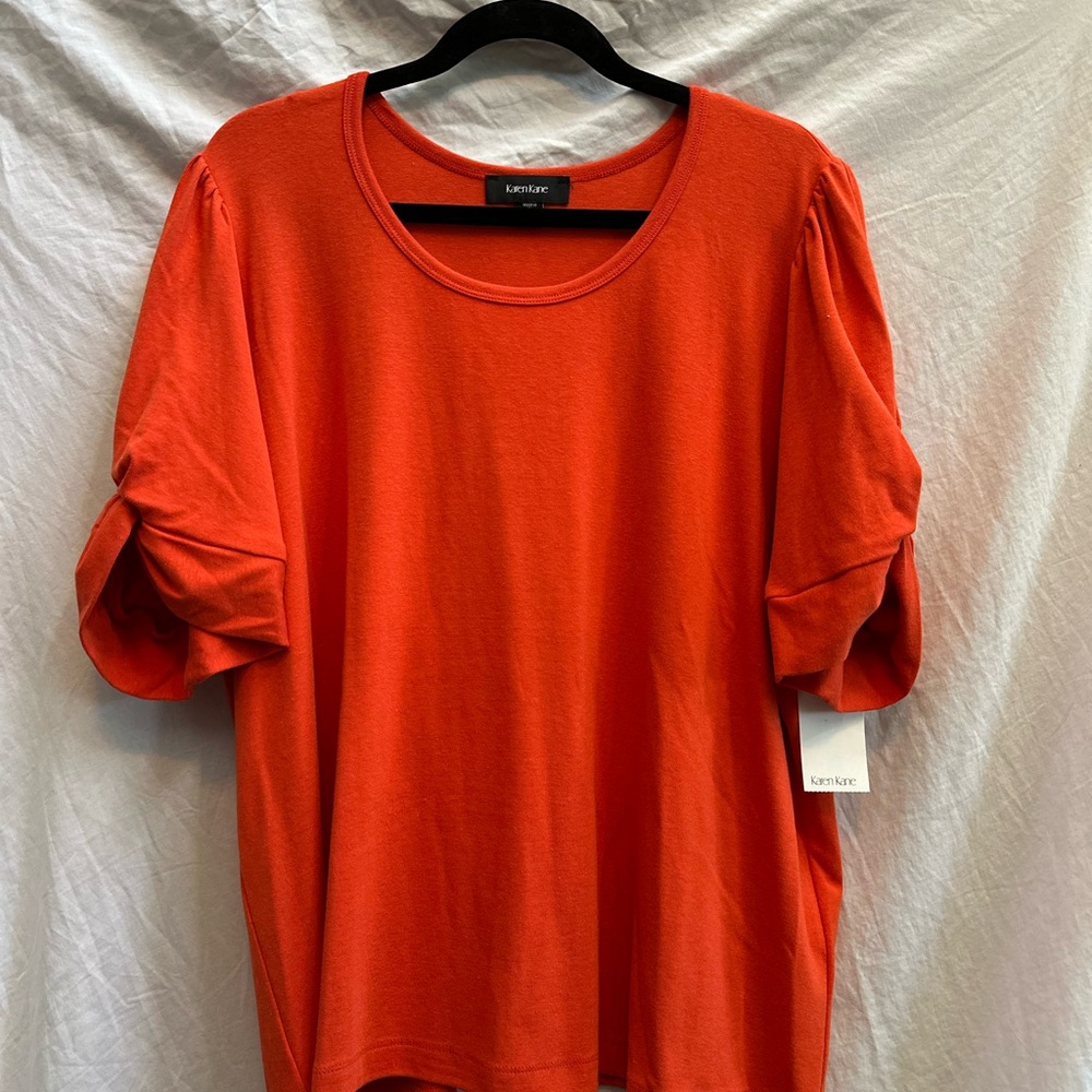 Karen Kane Women's Orange Short Sleeve Top